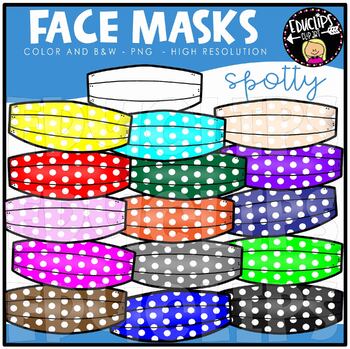 Face Masks - Spotty - Clip Art Set {Educlips Clipart}