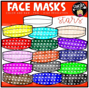 Face Masks - Stars - Clip Art Set {Educlips Clipart}