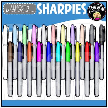 Almost Real - Colorful Sharpies Clip Art Set {Educlips Clipart}