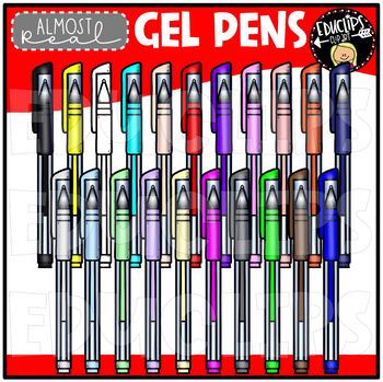 Almost Real - Gel Pens Clip Art Set {Educlips Clipart}