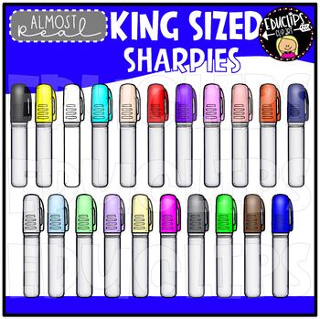 Almost Real - Colorful King Size Sharpies Clip Art Set {Educlips Clipart}
