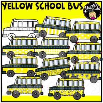 Yellow School Bus Clip Art Set {Educlips Clipart}