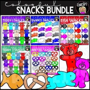 Colorful Snacks Clip Art Bundle {Educlips Clipart}