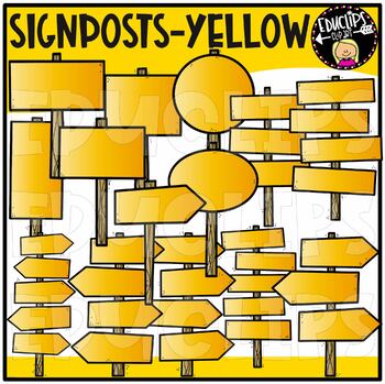 Yellow Signposts Clip Art Set {Educlips Clipart}