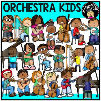 Orchestra Kids Clip Art Set {Educlips Clipart}