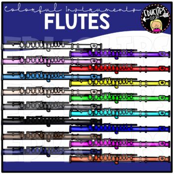 Colorful Flutes Clip Art Set {Educlips Clipart}