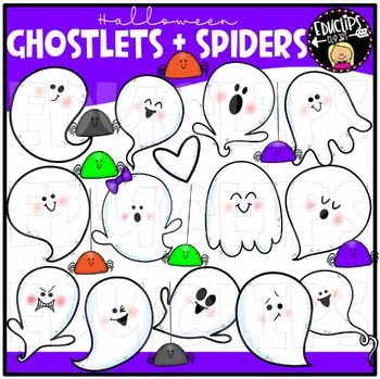 Halloween Ghostlets & Spiders Clip Art Set {Educlips Clipart}