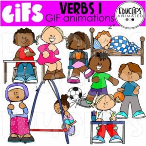 GIFs - Verbs 1 - Animated Images - {Educlips}