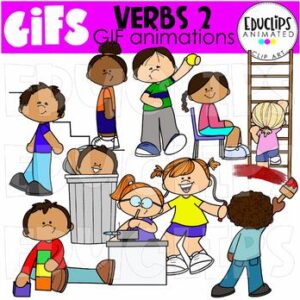 GIFs - Verbs 2 - Animated Images - {Educlips}
