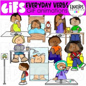 GIFs - Everyday Verbs - Animated Images - {Educlips}