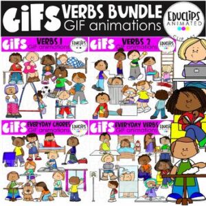 GIFs - Verbs Bundle - Animated Images - {Educlips}
