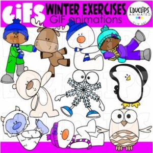 GIFs - Winter Exercises - Animated Images - {Educlips}