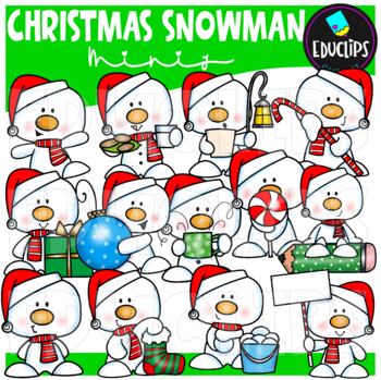 Christmas Snowman Minis Clip Art Set {Educlips Clipart}