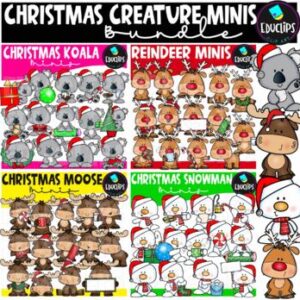 Christmas Creature Minis Clip Art Bundle {Educlips Clipart}