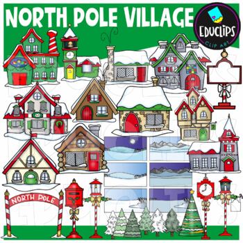 North Pole Village Clip Art Set {Educlips Clipart}
