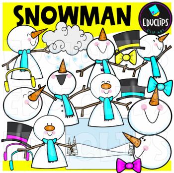 Snowman Clip Art Set {Educlips Clipart}