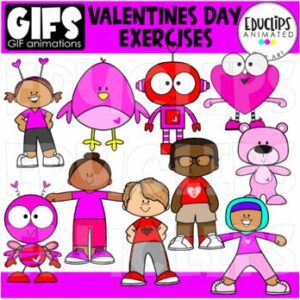 GIFs - Valentines Day Exercises - Animated Images - {Educlips}