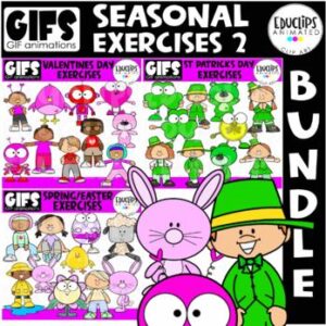 GIFs - Seasonal Exercises 2 - Animated Images - {Educlips}