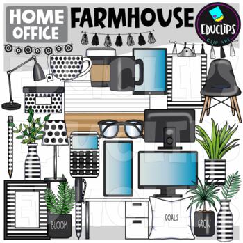 Farmhouse Office Clip Art Set {Educlips Clipart}