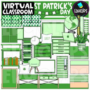 St Patrick's Day Virtual Classroom Clip Art Bundle {Educlips Clipart}