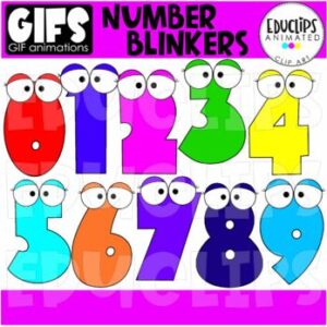 GIFs - Number Blinkers - Animated Images - {Educlips}