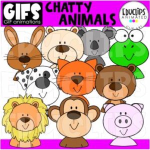 GIFs - Chatty Animals - Animated Images - {Educlips}
