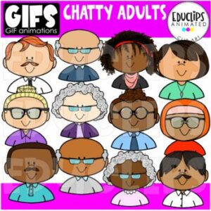 GIFs - Chatty Adults - Animated Images - {Educlips}