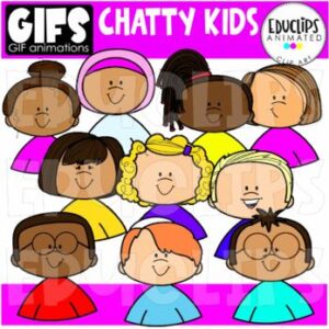 GIFs - Chatty Kids - Animated Images - {Educlips}
