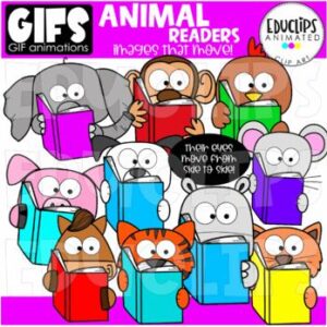 GIFs - Animal Readers - Animated Images - {Educlips}
