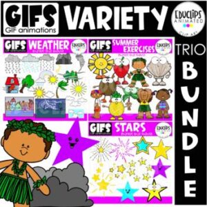GIFs - Variety Trio Bundle - Animated Images - {Educlips}
