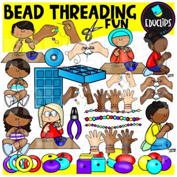 Bead Threading  Fun Clip Art Set {Educlips clipart}