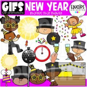 GIFs - NEW YEAR - Animated Images - {Educlips}