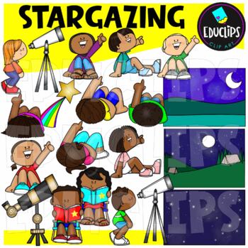 Stargazing Clip Art Set {Educlips Clipart}