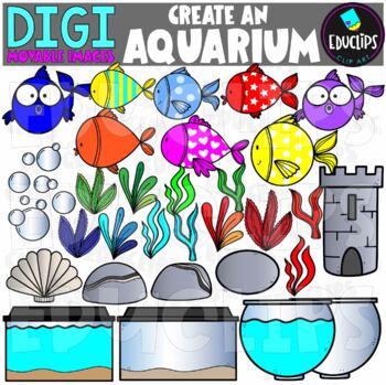 DIGI Create an Aquarium - Movable Images Clip Art Set {Educlips Clipart}