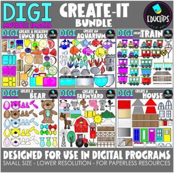 DIGI Create It - Movable Images Clip Art Bundle {Educlips Clipart}