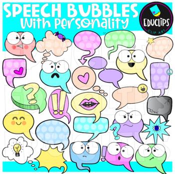 Speech Bubble Personalities Clip Art Set {Euclips Clipart}