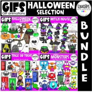 GIFs - HALLOWEEN SELECTION BUNDLE - Animated Images - {Educlips}