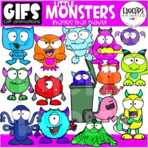GIFs - LITTLE MONSTERS - Animated Images - {Educlips}