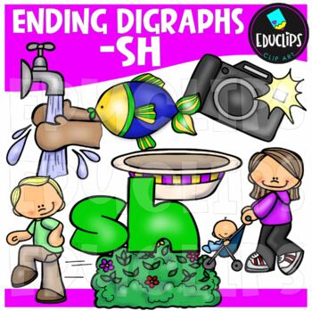 Ending Digraph - SH Clip Art Set {Educlips Clipart}
