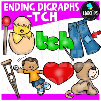 Ending Digraph - TCH Clip Art Set {Educlips Clipart}