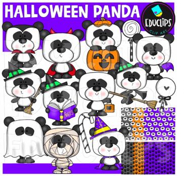 Halloween Panda Clip Art Set {Educlips Clipart}