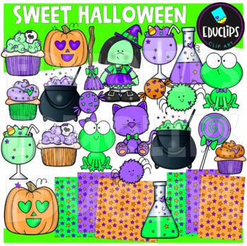 Sweet Halloween Clip Art Set {Educlips Clipart}