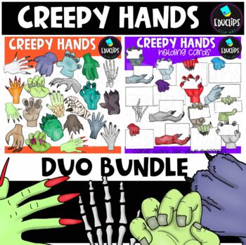 Creepy Hands Clip Art Duo Bundle {Educlips Clipart}