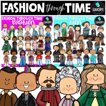 Fashion Through Time Clip Art Bundle {Educlips Clipart}