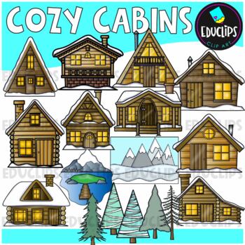 Cozy Cabins Clip Art Set {Educlips Clipart}