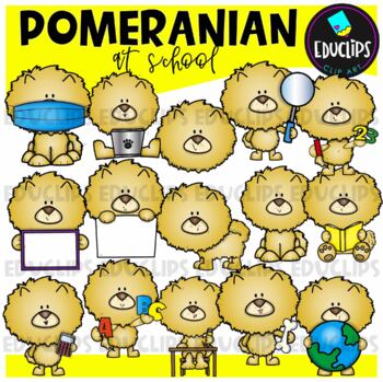 Pomeranian At School Clip Art Set {Educlips Clipart}