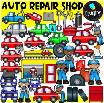 Auto Repair Shop Clip Art Set {Educlips Clipart}