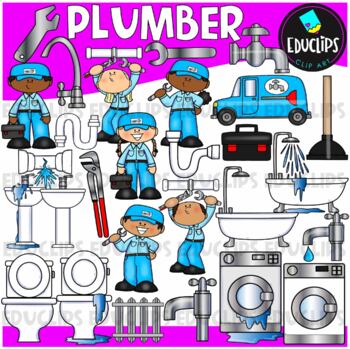 Plumber Clip Art Set {Educlips Clipart}