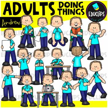 Adults - Andrew Doing Things Clip Art Set {Educlips Clipart}