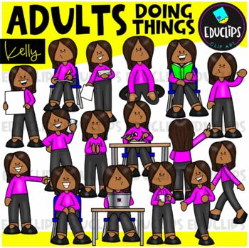 Adults - Kelly Doing Things Clip Art Set {Educlips Clipart}